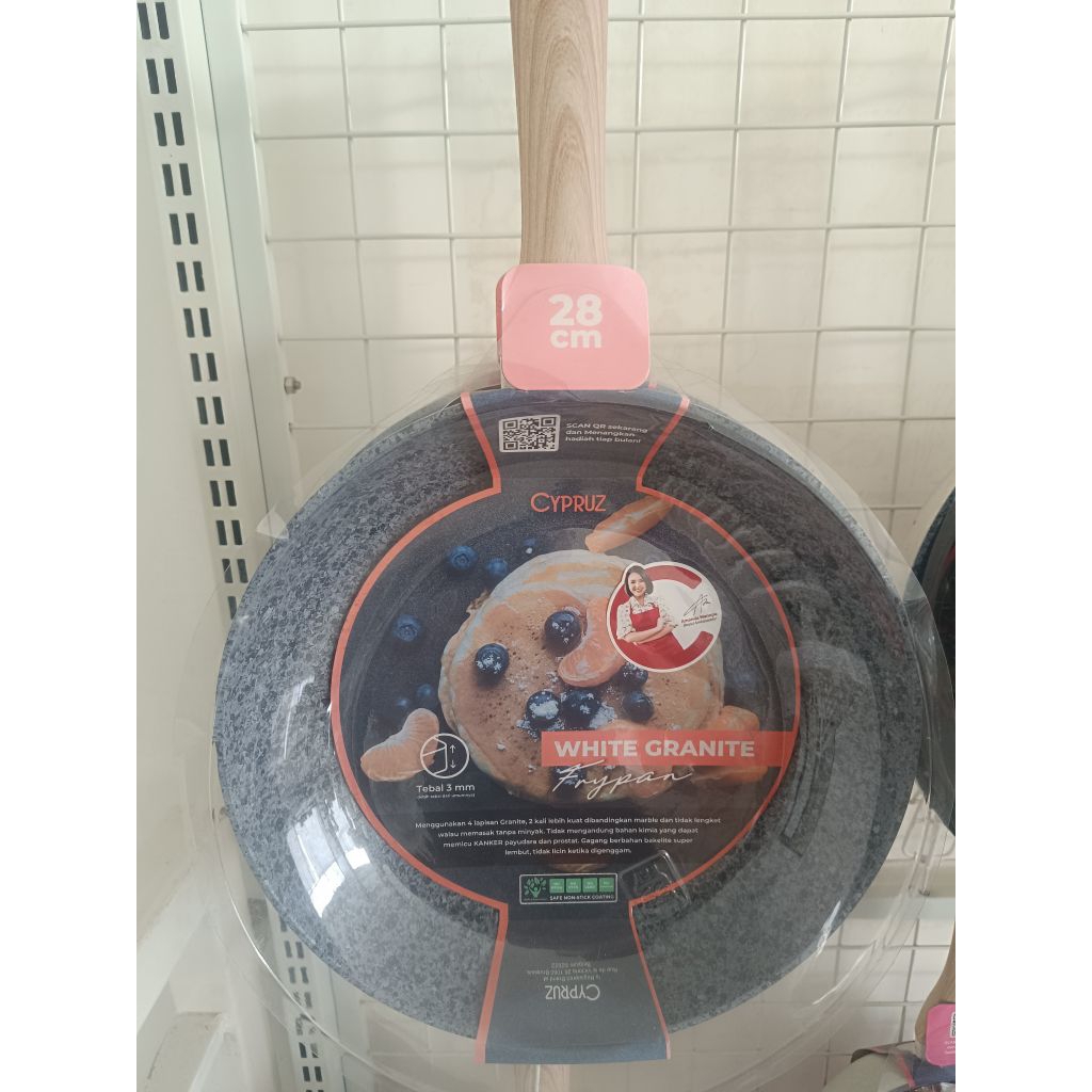 CYPRUZ FRY PAN WHITE GRANITE SERIES 28 CM