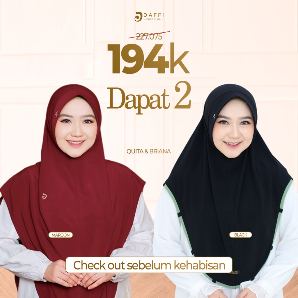DAFFI HIJAB INSTAN PROMO PAKET BUNDLING HIJAB QUITA & HIJAB BRIANA