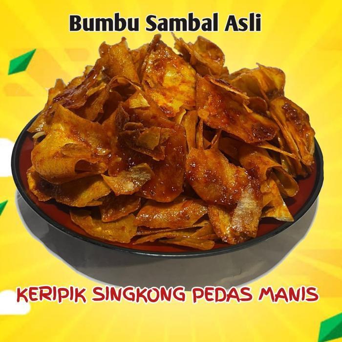 Keripik Singkong Manis Pedas / Berat 200GR / Harga Reseller Per Pak Makanan Produksi rumahan keripik