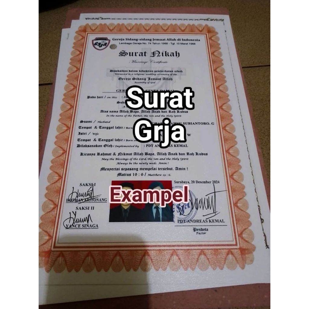 surat keterangan agama non is