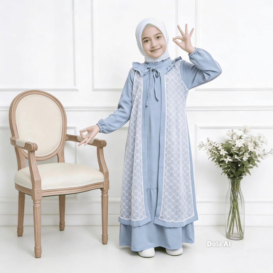 Gamis Anak Perempuan Salsa Dress Motif Brukat Baju Muslim Anak Tanggung Kekinian Salima Fashionshop 
