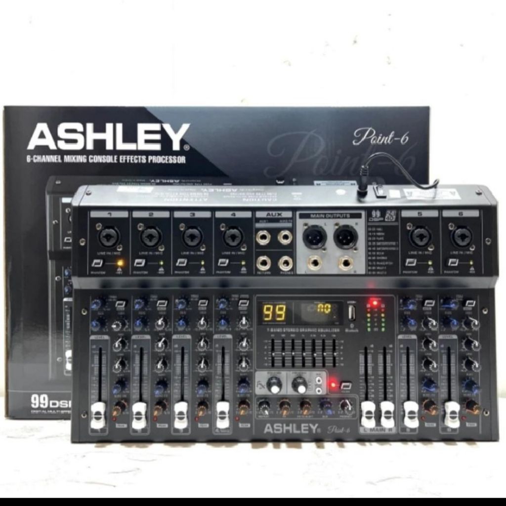 Mixer audio Ashley Point 6 original 6channel bluetooth
