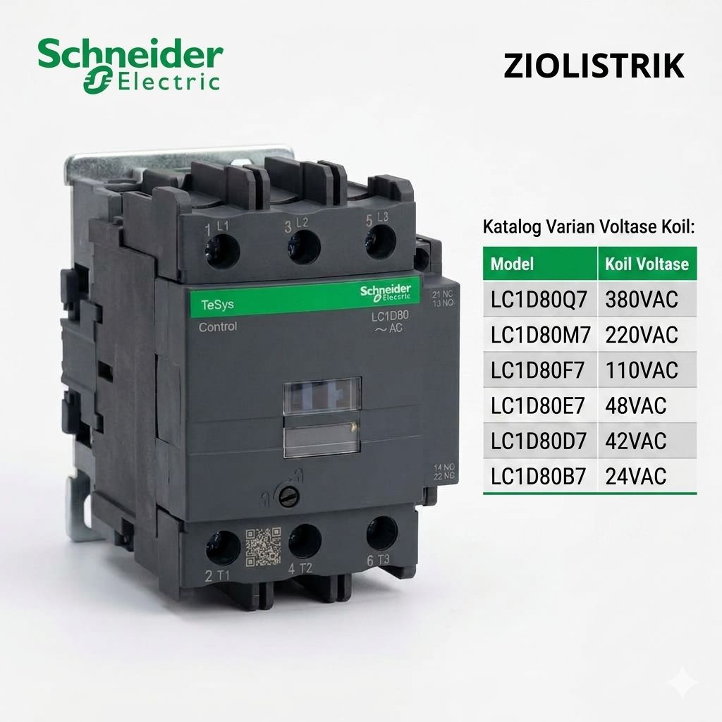 Kontaktor Schneider LC1D80 LC1D80Q7 LC1D80M7 LC1D80F7 LC1D80E7 LC1D80D7 LC1D80B7 3P/3Phase 80A Origi