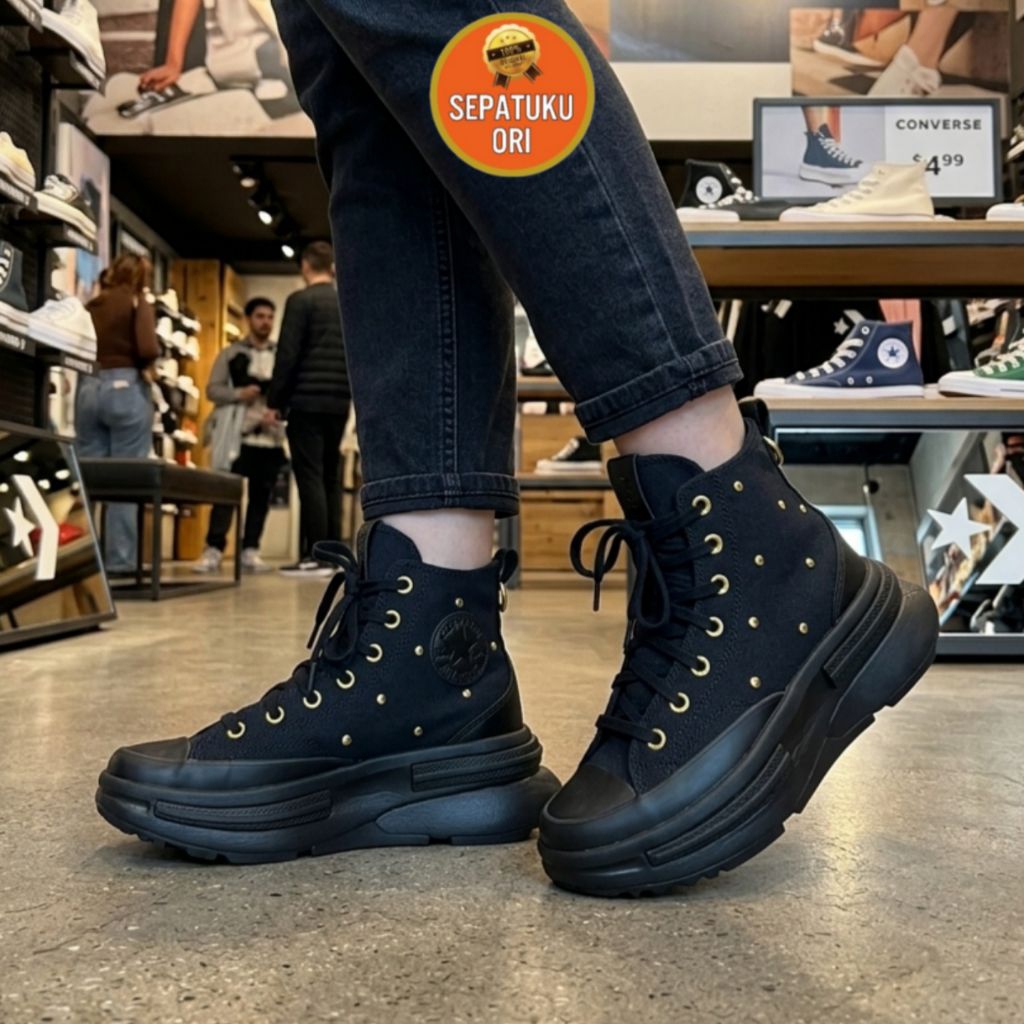 SEPATU WANITA (38/23.5cm) CONVERSE RUN STAR LEGACY CX PLATFORM STAR STUDDED [A05461C]