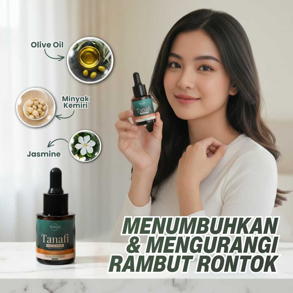AMPUH - Tanafi Natural Hair Serum Penumbuh Rambut Botak Hair Growth Serum Cepat Panjang Tebal