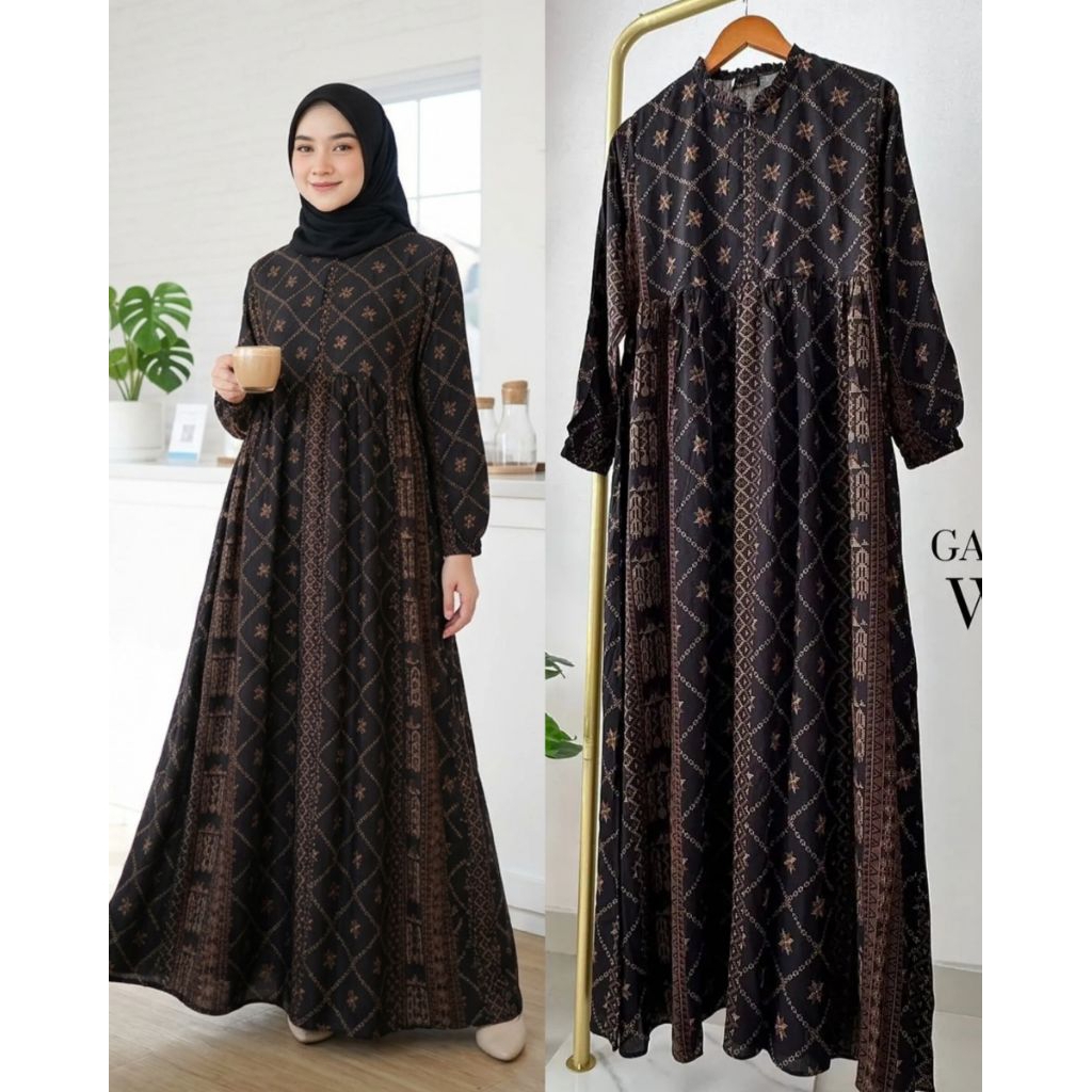 GAYATRI DRESS BY WM SIGNATURE (GAMIS SAJA) | GAMIS SYARI RAYON MOTIF