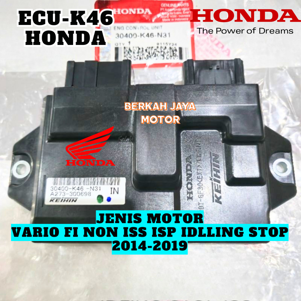 30400-K46-N31 ORIGINAL ECU ECCU ECM CDI Engine Control K46 Honda Vario 110 Fi Non ISS ISP Idlling St