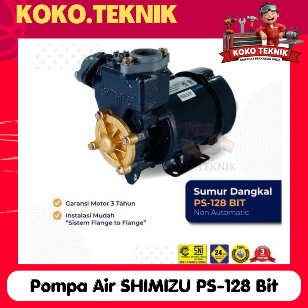 Shimizu PS 128 BIT Pompa Air Shimizu 128 Bit Pompa Air Sumur Dangkal Non Otomatis pompa air murah