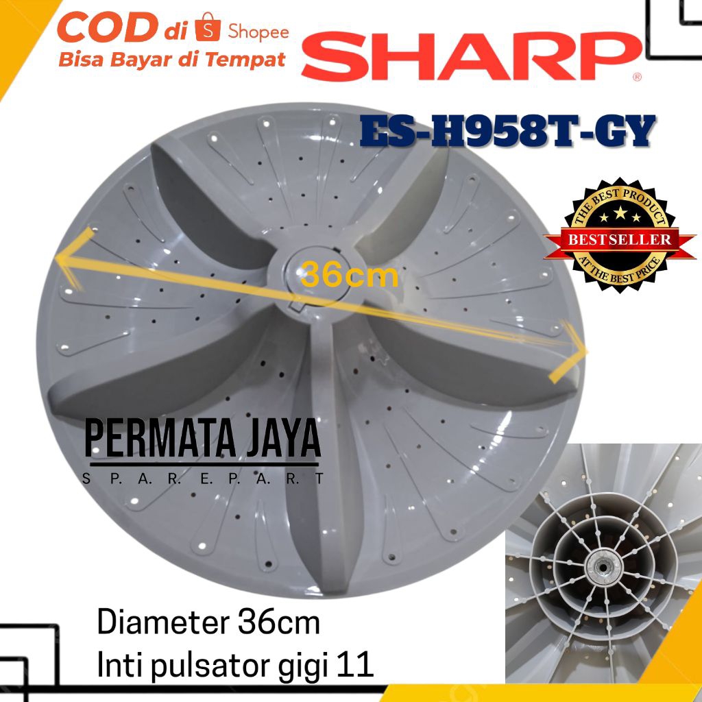 PULSATOR MESIN CUCI SHARP 1 TABUNG 36CM GIGI 11 | PULSATOR SHARP ES-H958GTY HIGHT QUALITY