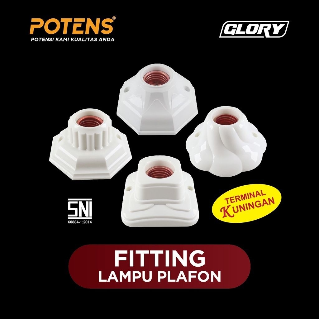 FITTING LAMPU TEMPEL SEGI 4 - FITING PLAFON SEGI 4 - FITING TEMPEL PLAFON SEGI 4.