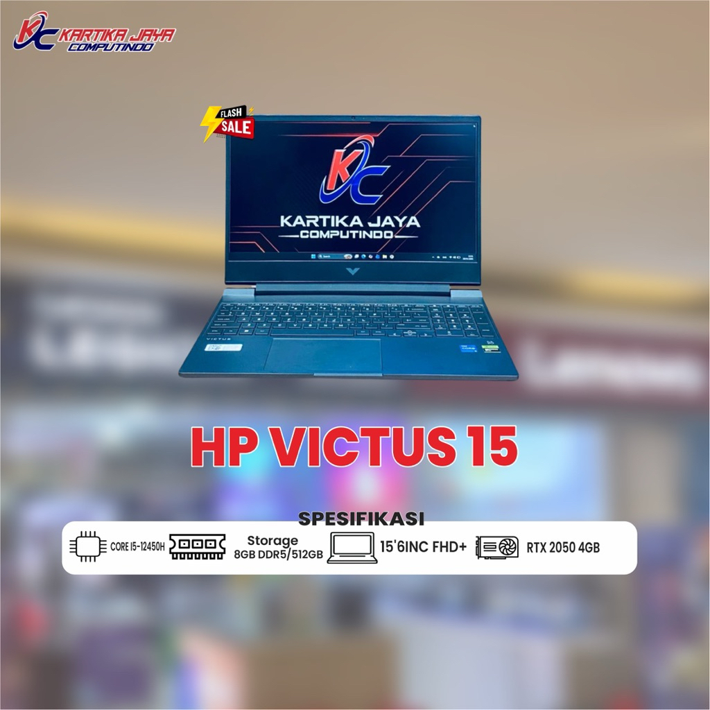 HP VICTUS 15 | CORE I5- 12450H RAM 8 SSD 512GB RTX 2050 4GB