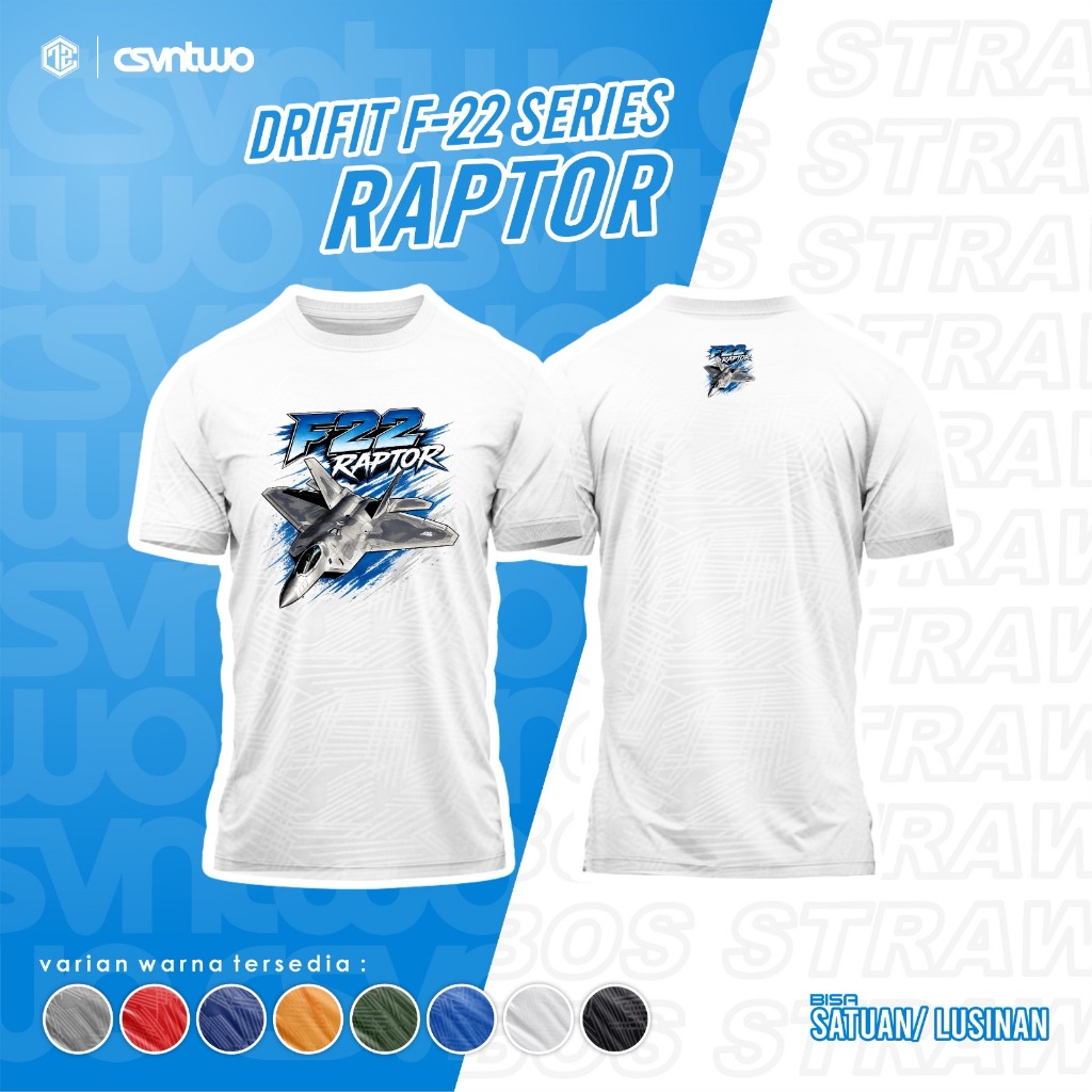 Kaos Dryfit Pesawat Tempur F-22 Raptor