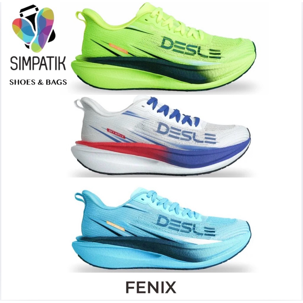 DESLE RUNNING SHOES FENIX – Putih.biru tua/ Biru tua.Hitam / Citrun.Hitam Sepatu Lari Tpu Plate Spor