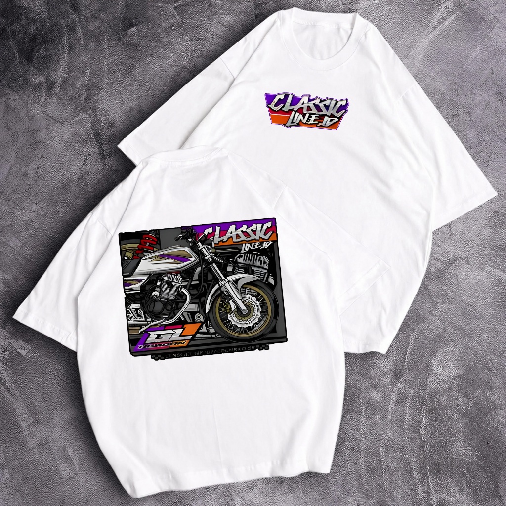 Kaos Dewasa CLASIK GL - Kaos gaul Skena keren lengan pendek Cowok Cewek T shirt Oversize hitam pria