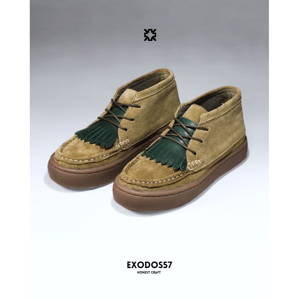 EXODOS57 | Sepatu Pria Sneakers Vintage - New Magaya Olive