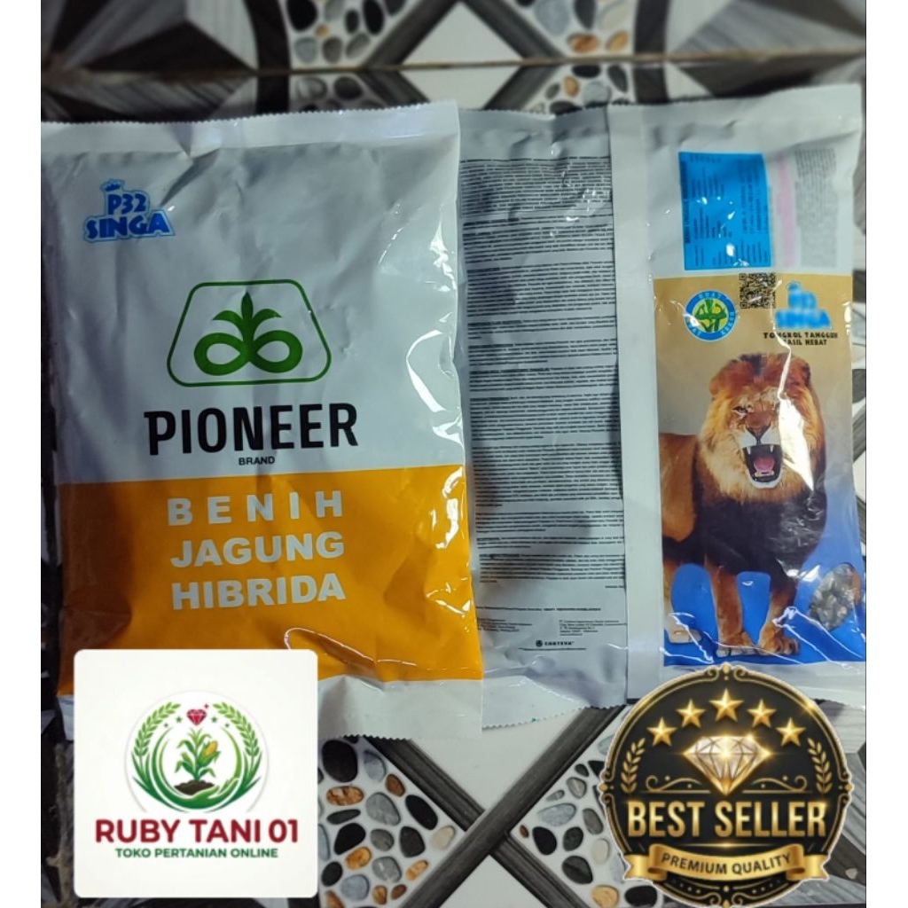 BENIH JAGUNG HIBRIDA PIONEER P32 SINGA KEMASAN 1KG ORRIGINAL