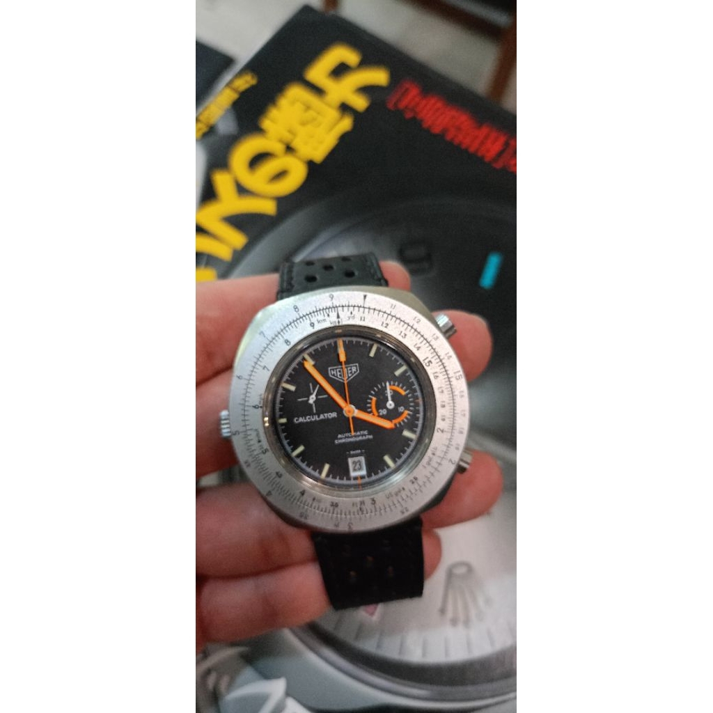 jam vintage Heuer calculator  1970