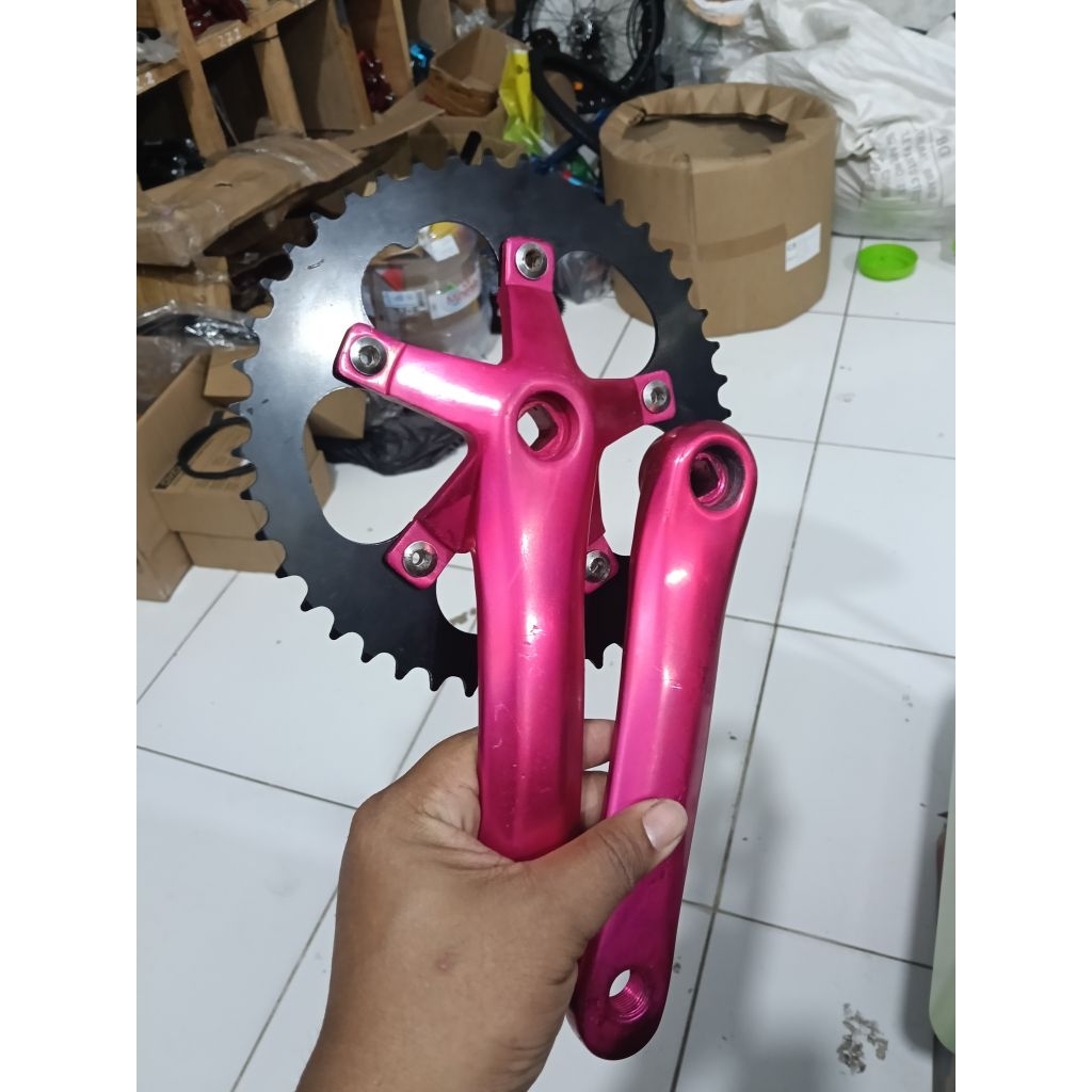 crank bmx 44t crank mtb single 44t bcd 130 pink crank pink