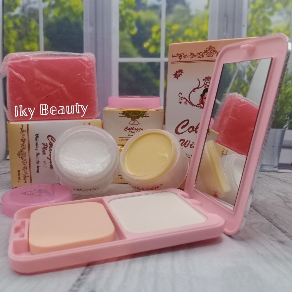 PAKET COLLAGEN " 4in1 " ( KRIM SIANG - KRIM MALAM - BEDAK - SABUN )