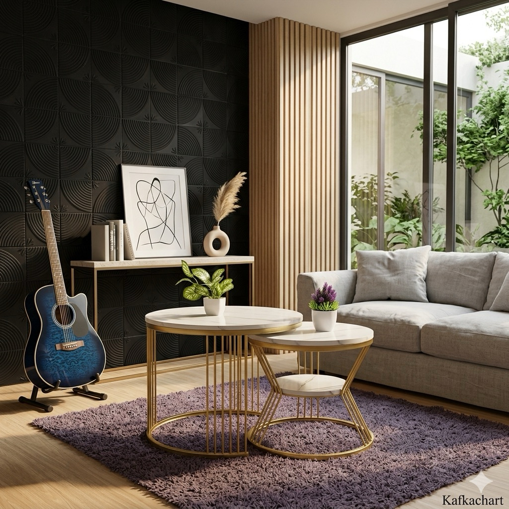Meja Besi Bulat Meja Pojok Minimalis Modern