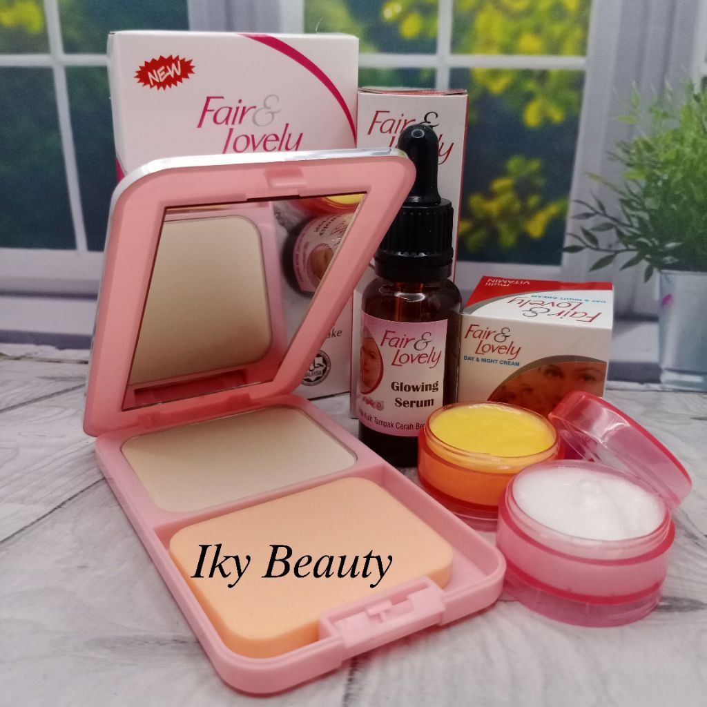 PAKET FAIR&LOVELY " 4in1 " ( KRIM SIANG - KRIM MALAM - SERUM - BEDAK )