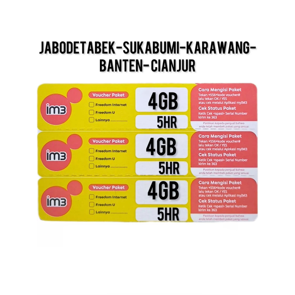 Voucher Indosat Freedom Internet 4GB 5Hari