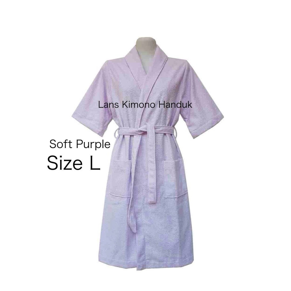 Handuk Kimono Mandi Dewasa Ukuran L Woman Man Bathrobe - Lans Kimono Handuk