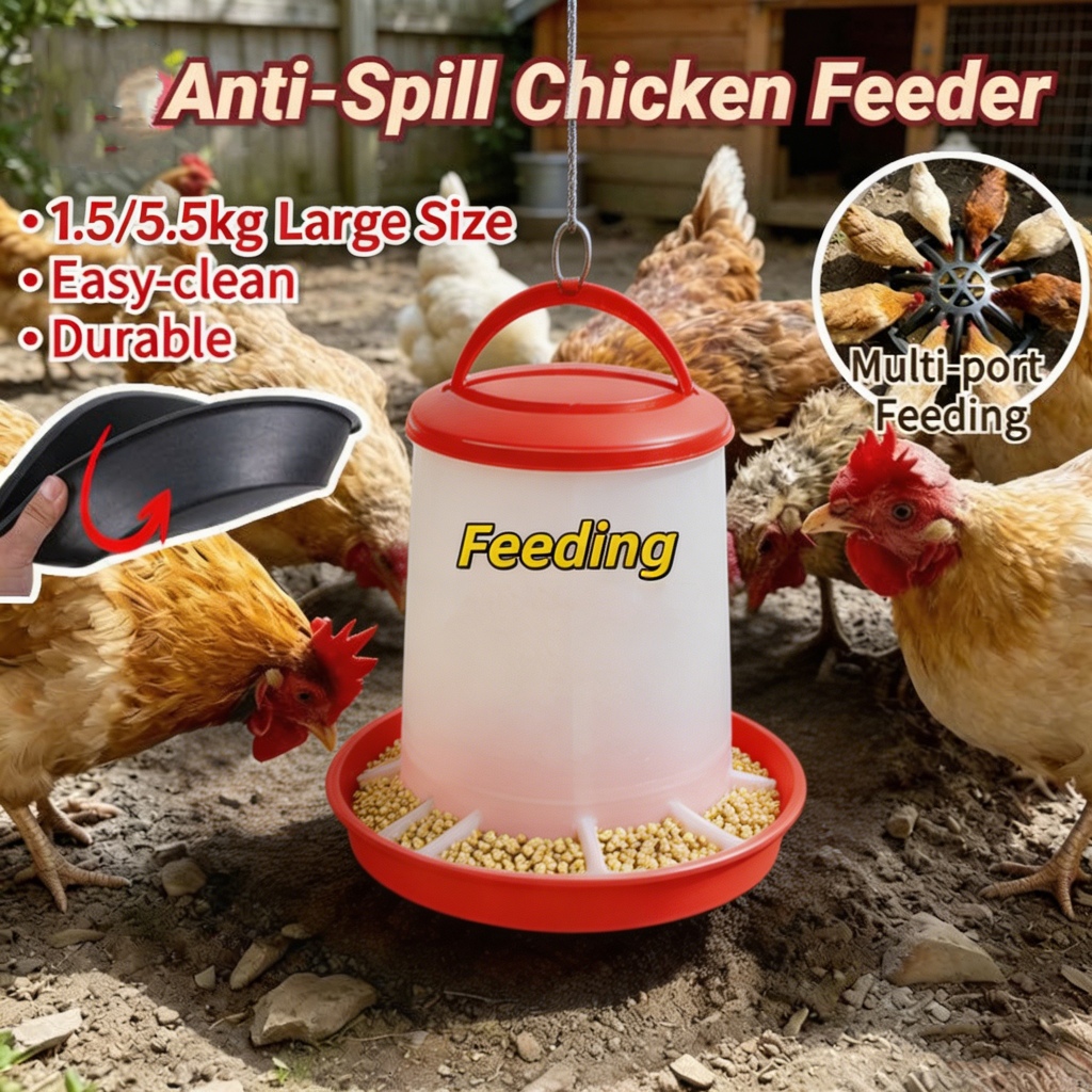 Tempat makan ayam anti tumpah otomatis wadah pakan ayam