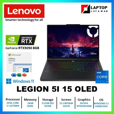 LENOVO LEGION 5I 15 OLED 4RID Core I7 14700HX RTX5050 8GB/24GB 512GB W11+OHS 15.1WQXGA 165HZ 3Y+3ADP