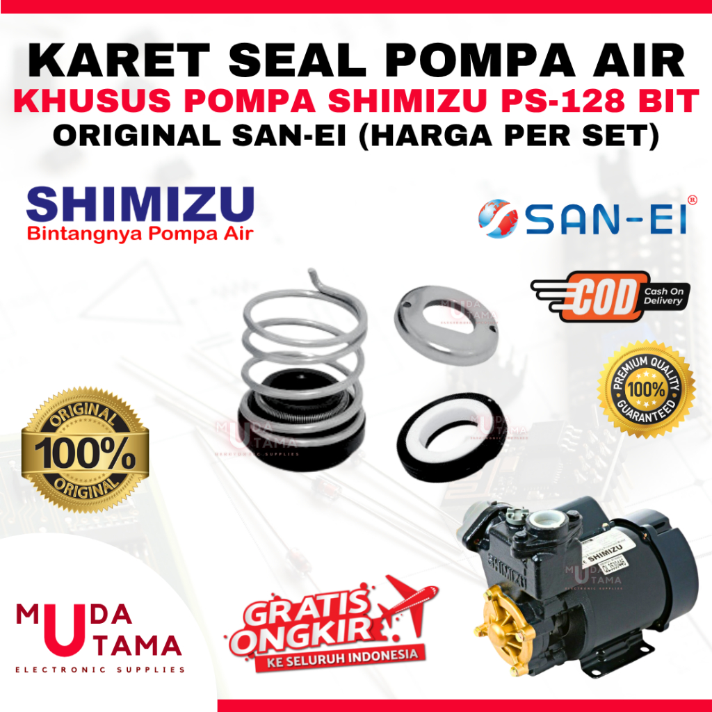 KARET SEAL POMPA AIR SHIMIZU PS128BIT PS 128 BIT ORIGINAL SAN EI - MECHANICAL SEAL POMPA AIR SHIMIZU