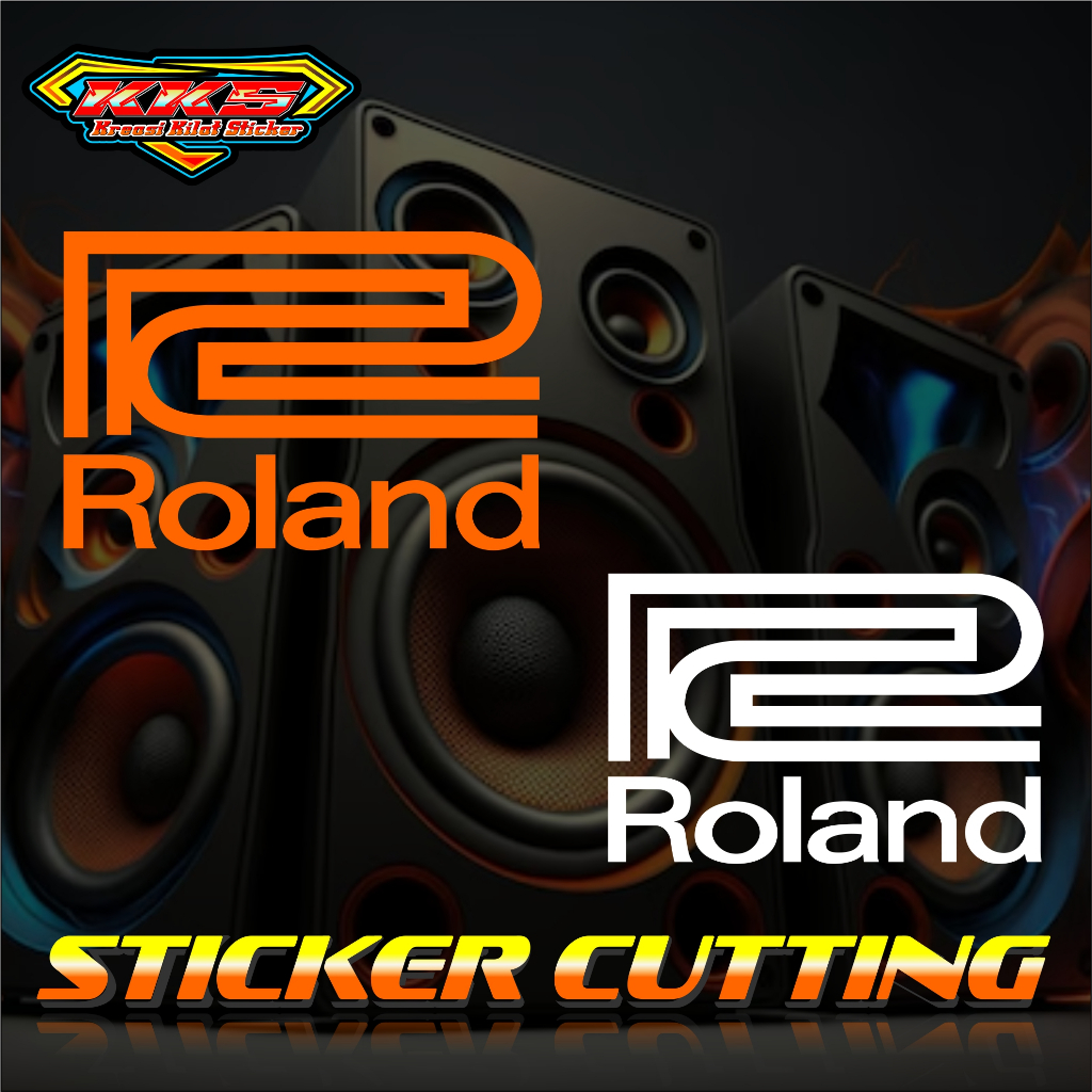 cutting sticker Logo hardcase box sound system roland.stiker audio keyboard alat musik roland