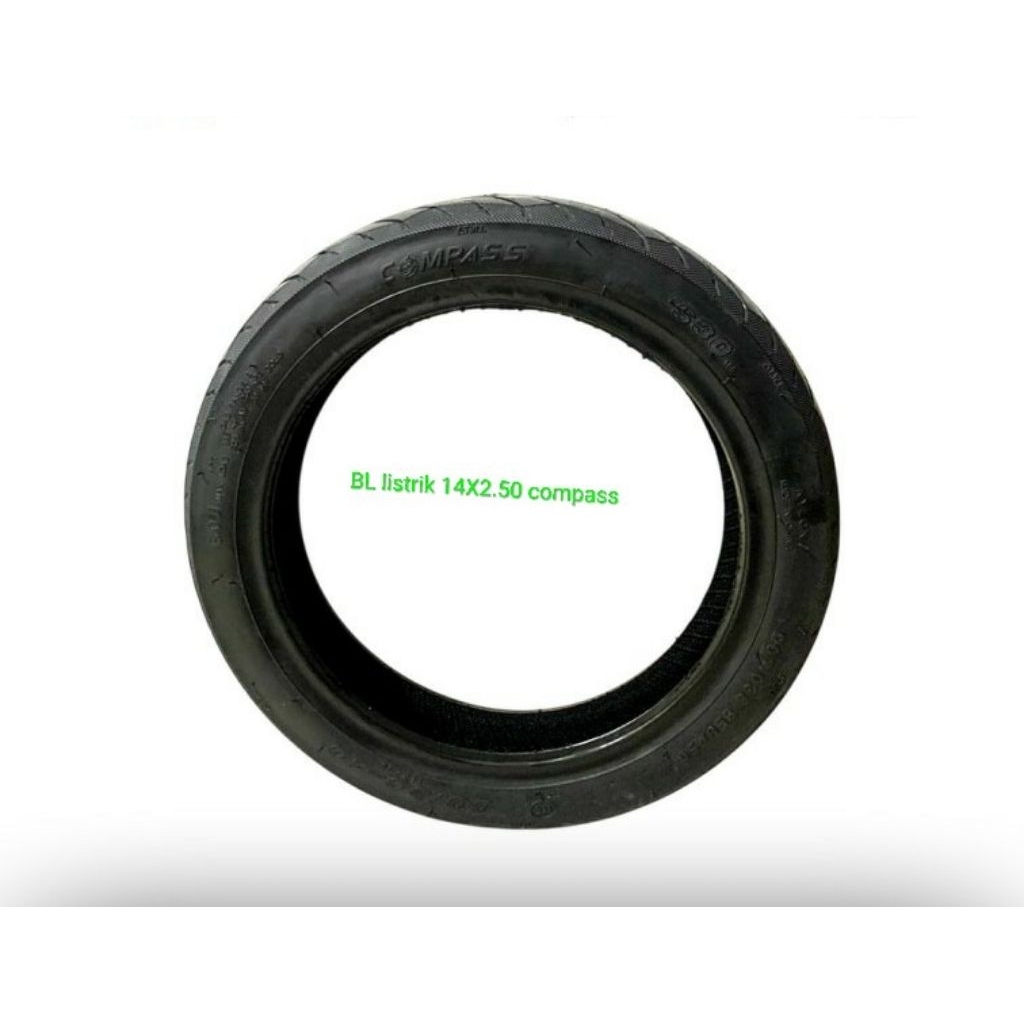 BAN LUAR SEPEDA LISTRIK TUBELESS 14 X 2.50 COMPASS