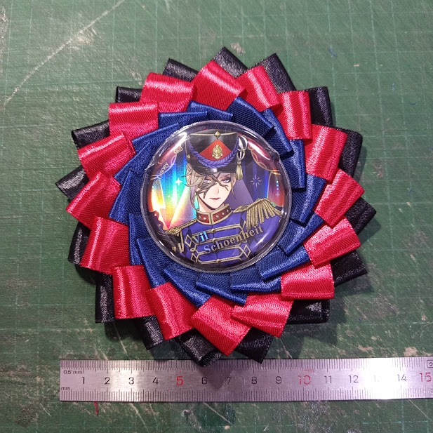 Rosette Vil Schoenheit theme itabag badge pin 5.6 cm | Rosette handmade Twisted Wonderland theme