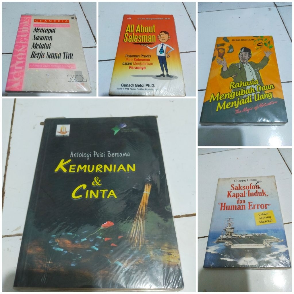 Saksofon Kapal indu dan Human error' / Rahasia mengubah daun menjadi uang / All about salesman pedom