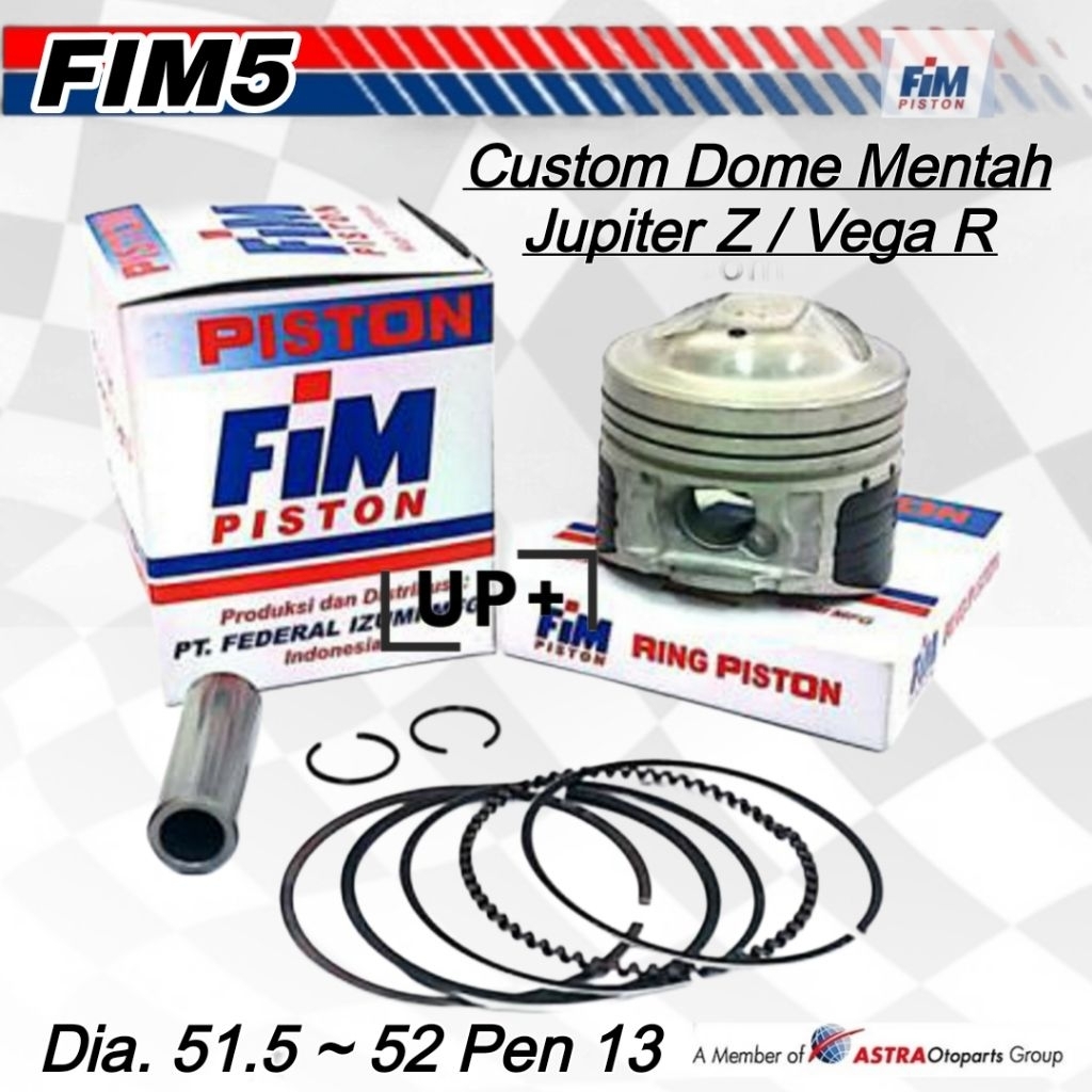 Piston Racing Fim5 Jupiter Z,Vega R Pen/Pin 13 Custom Dome Mentah Diameter 51.50 52 mm