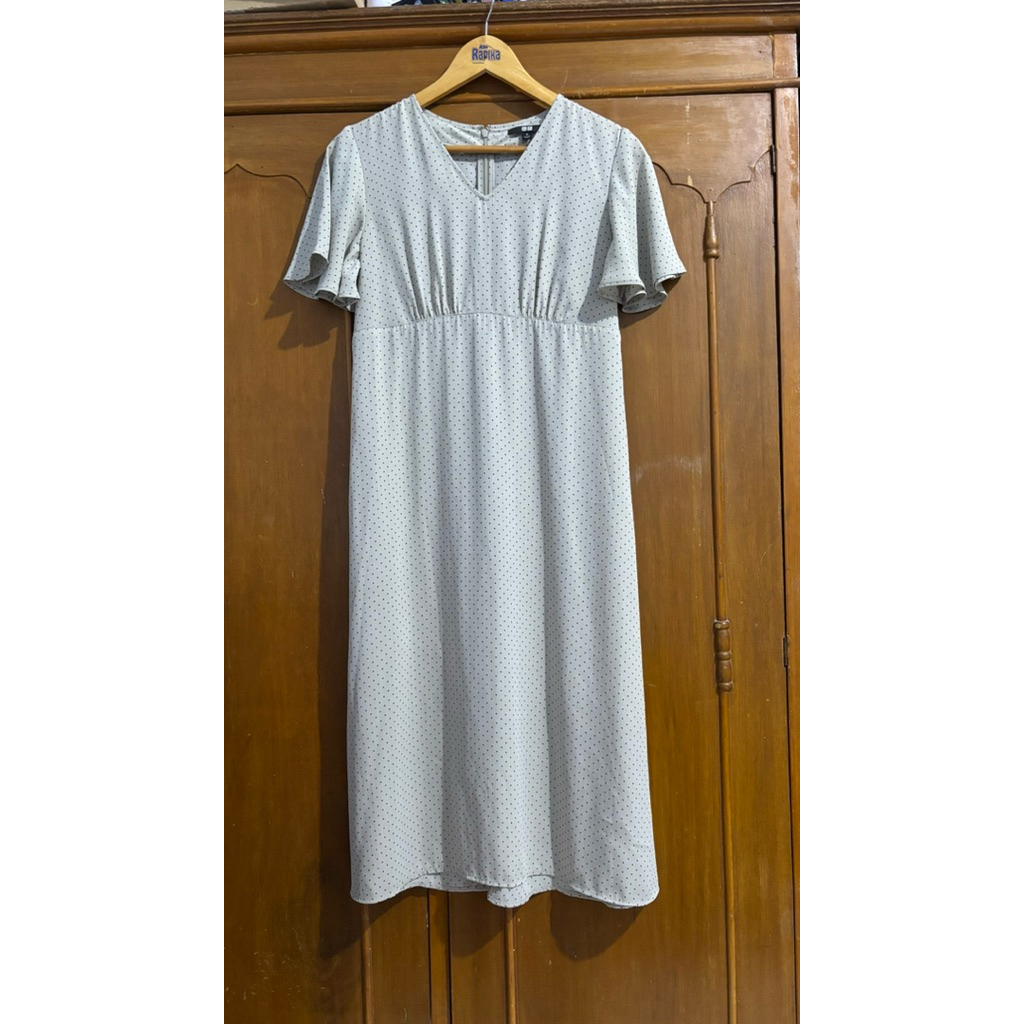 Printed Georgette Short Sleeve Flare Dress Uniqlo