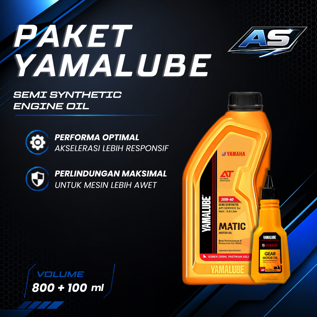 Paket Yamalube Matic 0,8L + Oli Gardan Yamalube 100ml / Bestron 120ml | Oli Mesin Motor Matic + Gear