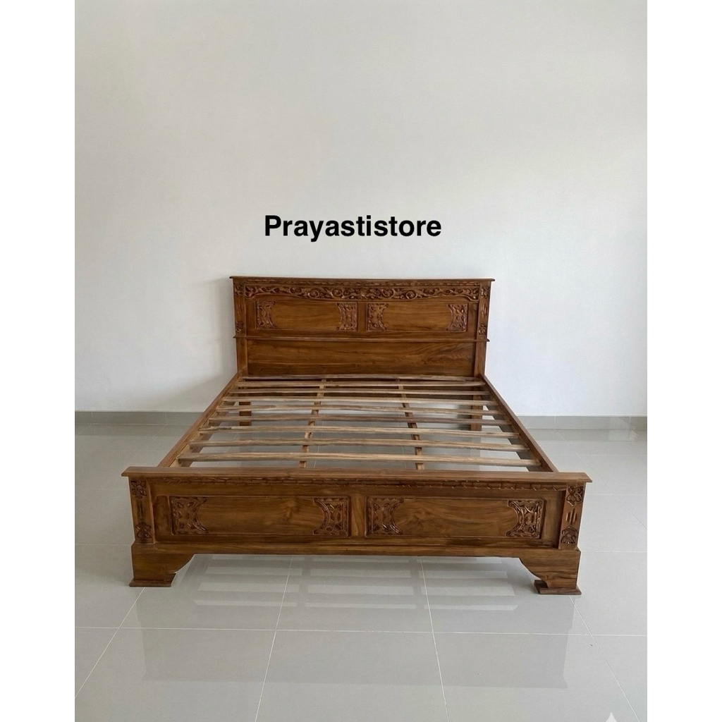 Tempat Tidur Kayu Jati Dipan Tempat Tidur Ukiran Bahan Kayu Jati Dipan Minimalis Ukir Jati