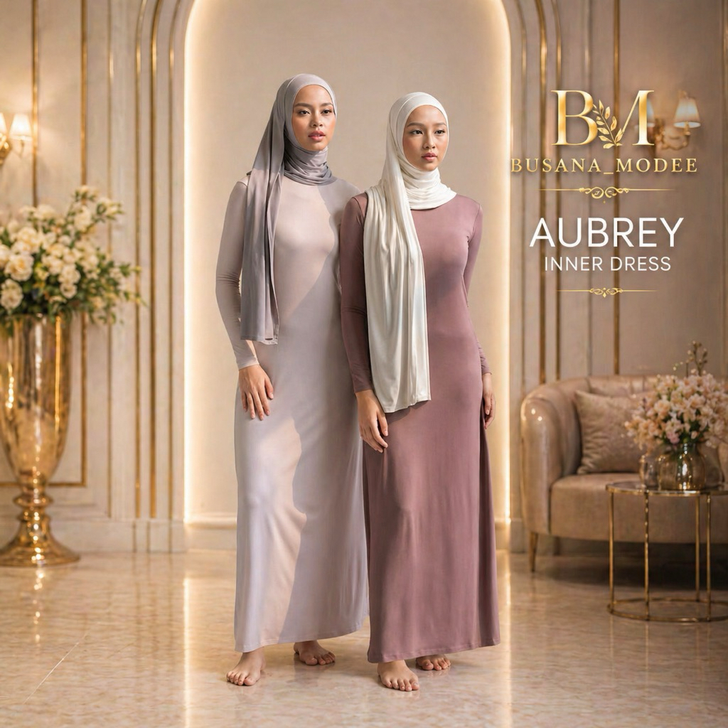Gamis manset polos dalaman kaftan inner dress gamis manset dalam kaftan manset lengan panjang polos