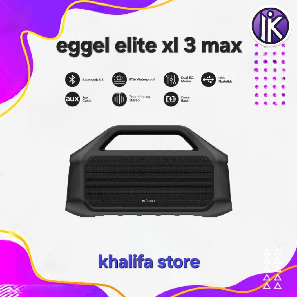 Eggel Elite XL 3 Max Portable Bluetooth Speaker with 3-Way Audio System