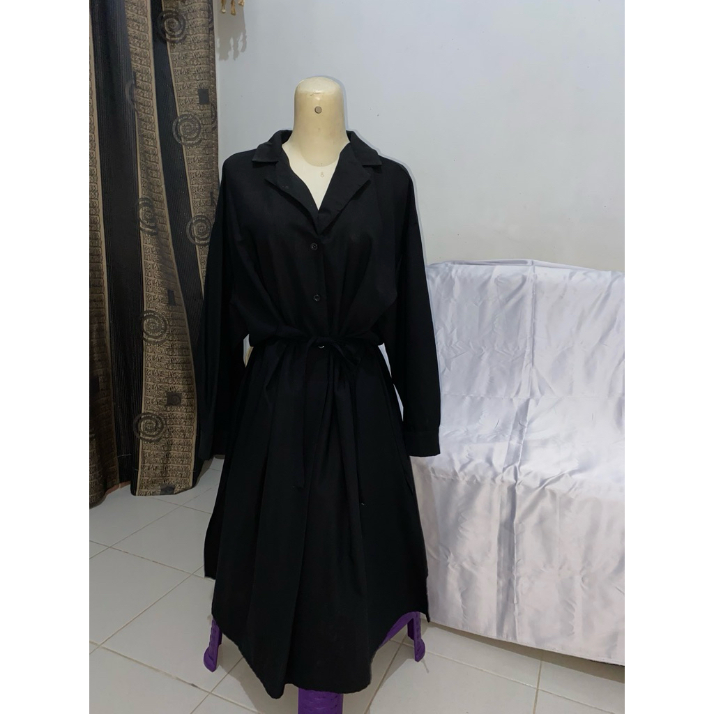 Preloved tunik kemeja tali polos hijab/non hijab friendly
