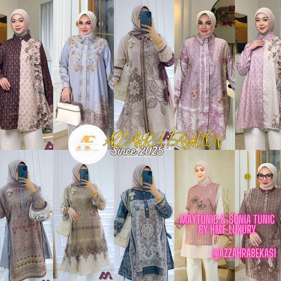 Mayra Tunic & Sonia Tunic By Hmf Luxury // Atasan Tunik Best Seller Terbaru