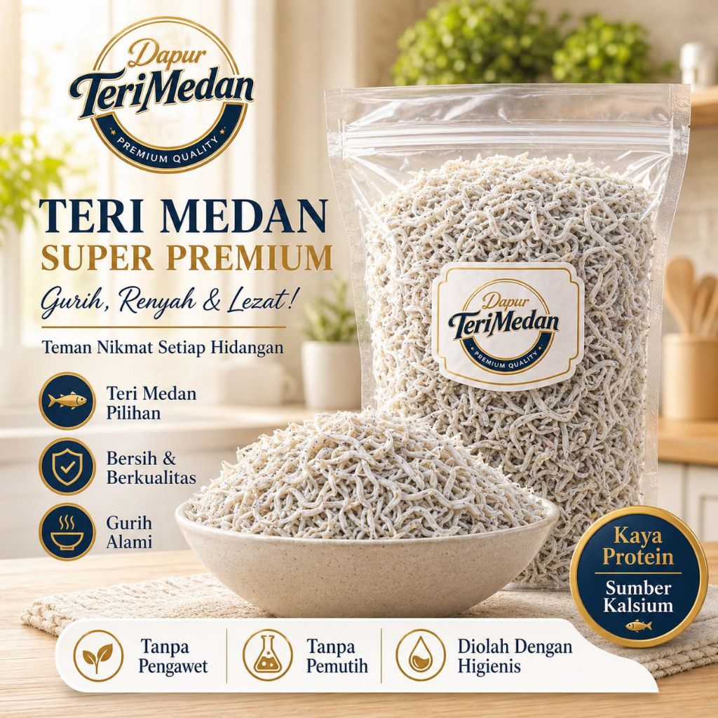 Ikan Teri Nasi Medan 1kg super premium 100% Asli