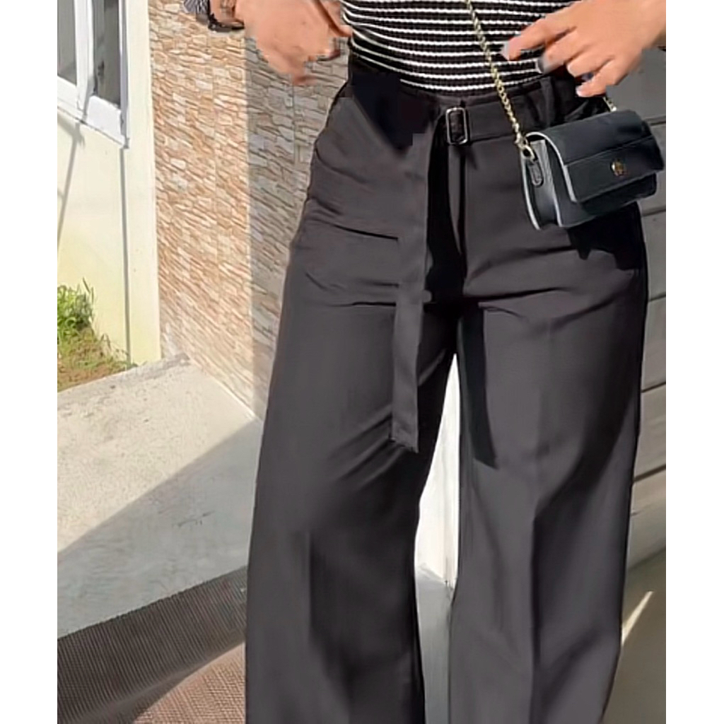Preloved OBI Pants Highwaist Bekas Anti Kusut Loose Hitam