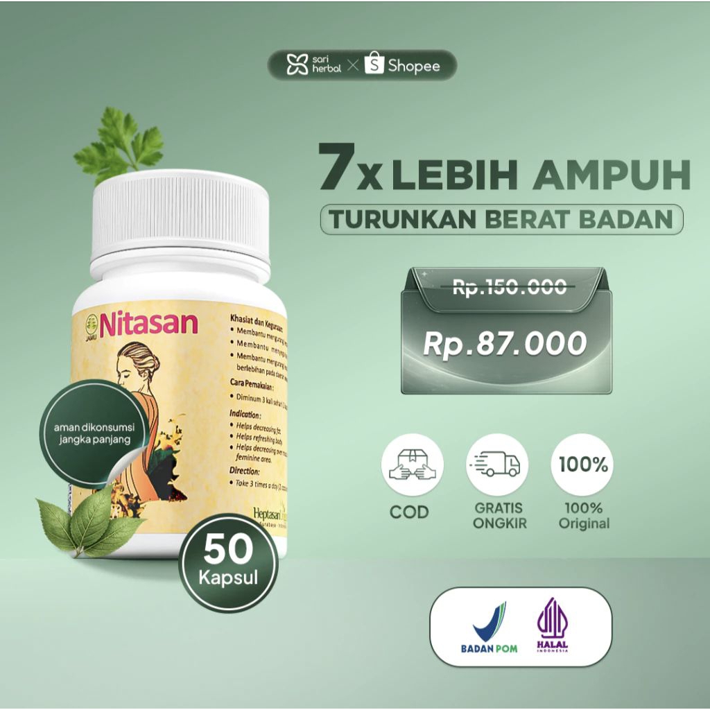 NITASAN Lebih Hemat Paket 50 Pcs Suplemen Metabolisme Original - BISA COD