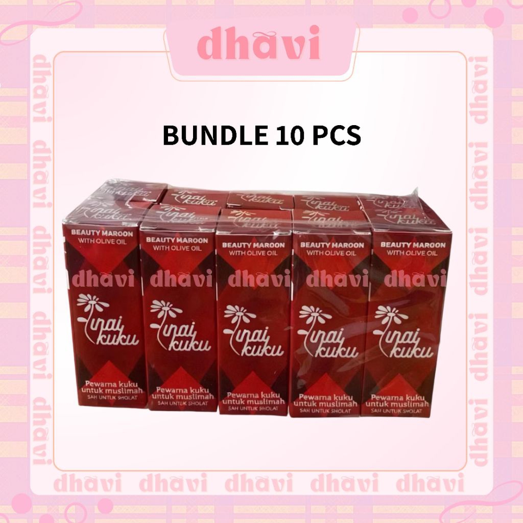 [ISI 10PCS] INAI KUKU Paket Reseler Inai Kuku Halal 10 pcs Muslimah Merah Maroon Bundle