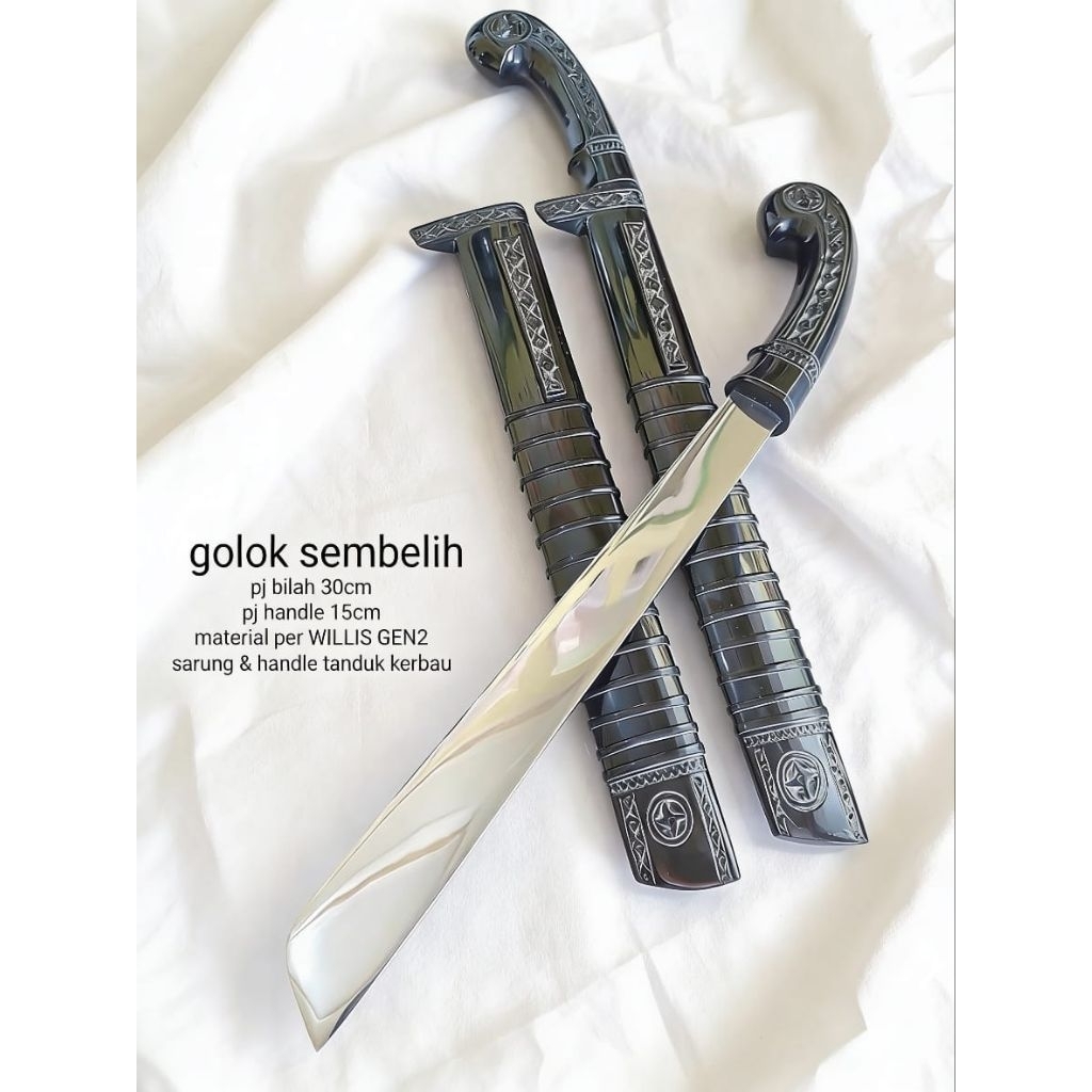 GOLOK PISAU SEMBELIH BAJA PER WILLYS FULL TANDUK 30 CM PREMIUM