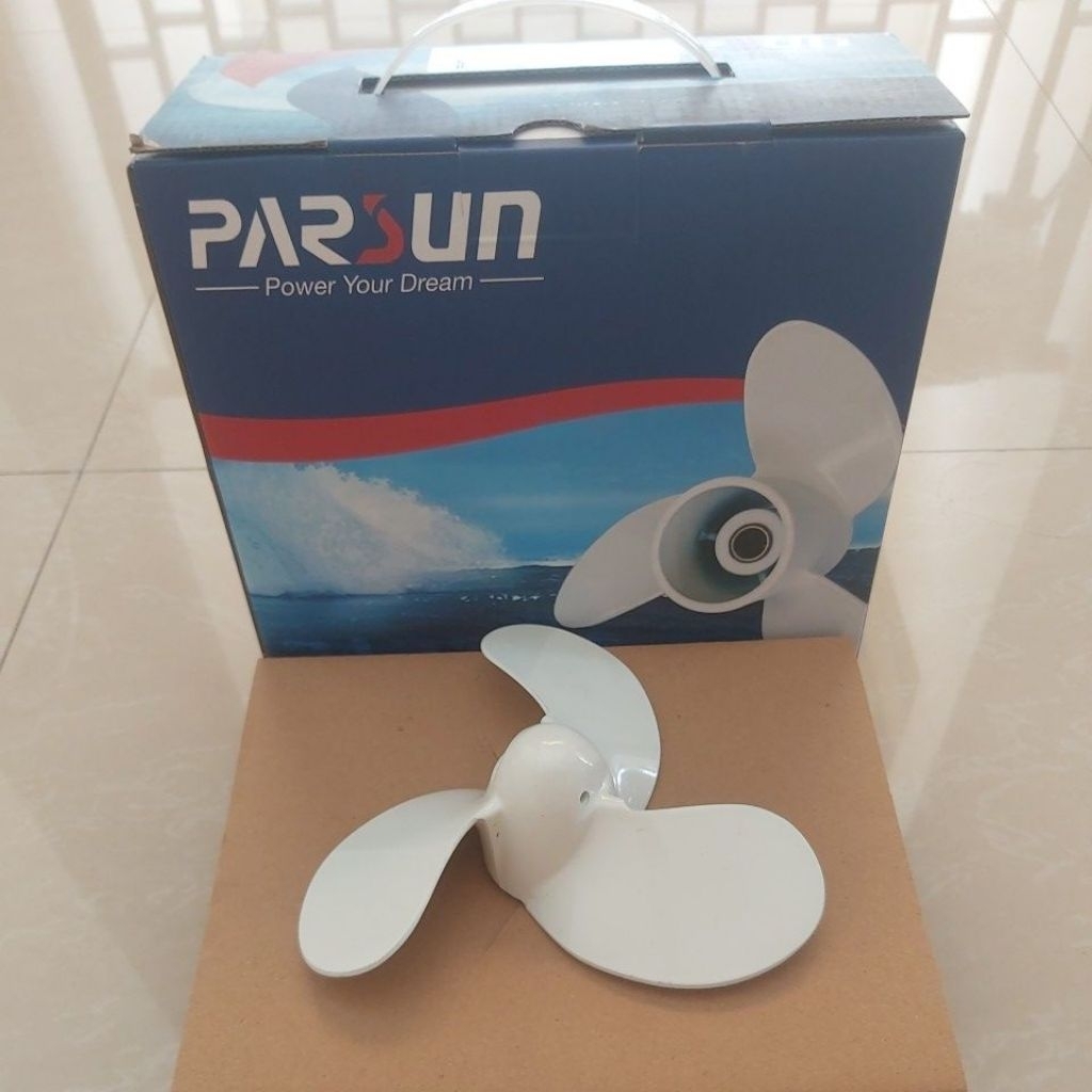 Propeller / baling / kipas mesin tempel Parsun 3.6pk. Aluminium propeller.