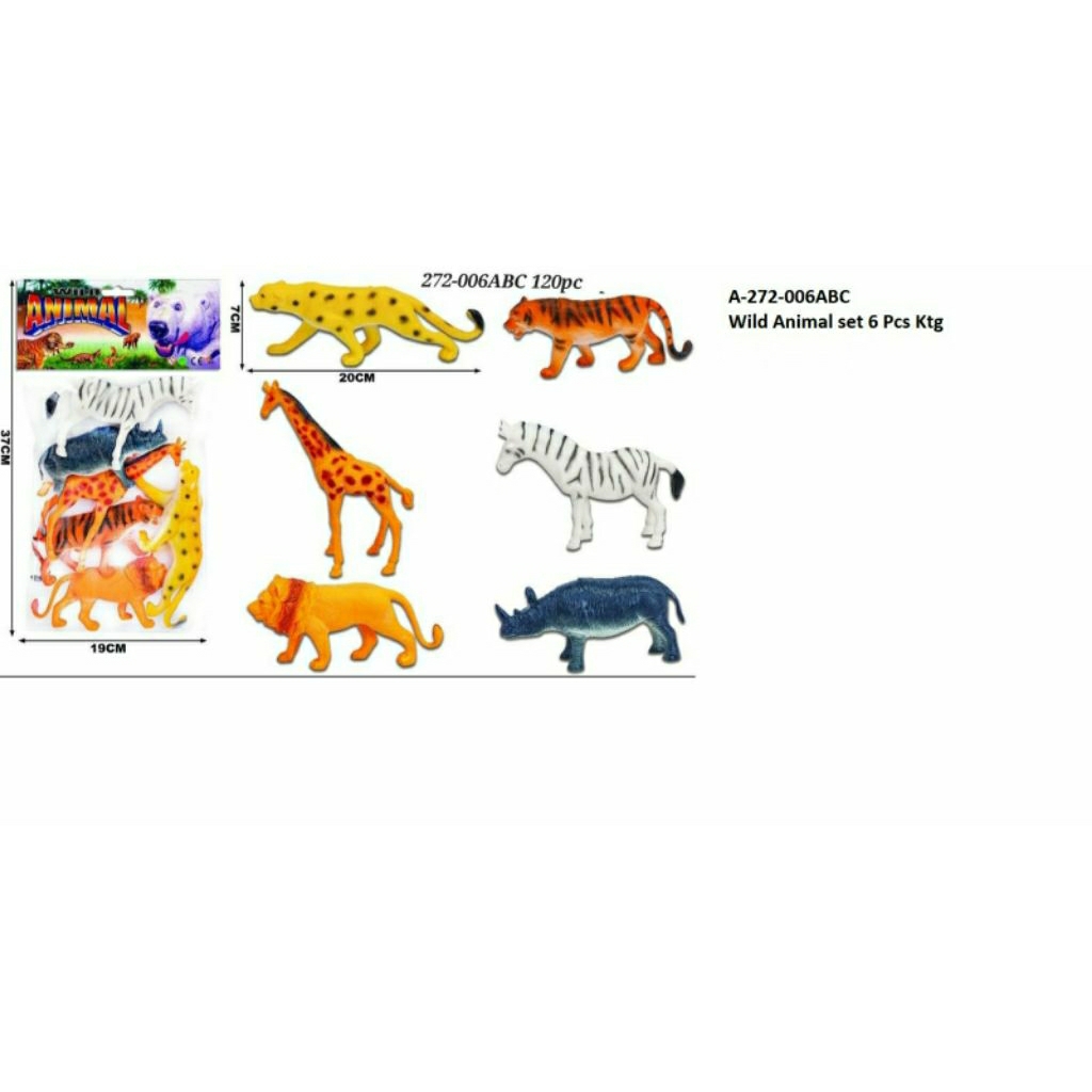 mainan wild animal figure hewan binatang isi 6