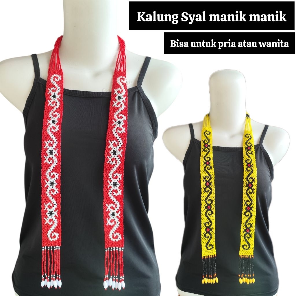 Kalung syal manik dayak / Kalung manik dayak Iban / kalung dayak Kalimantan / kalung etnik dayak / a